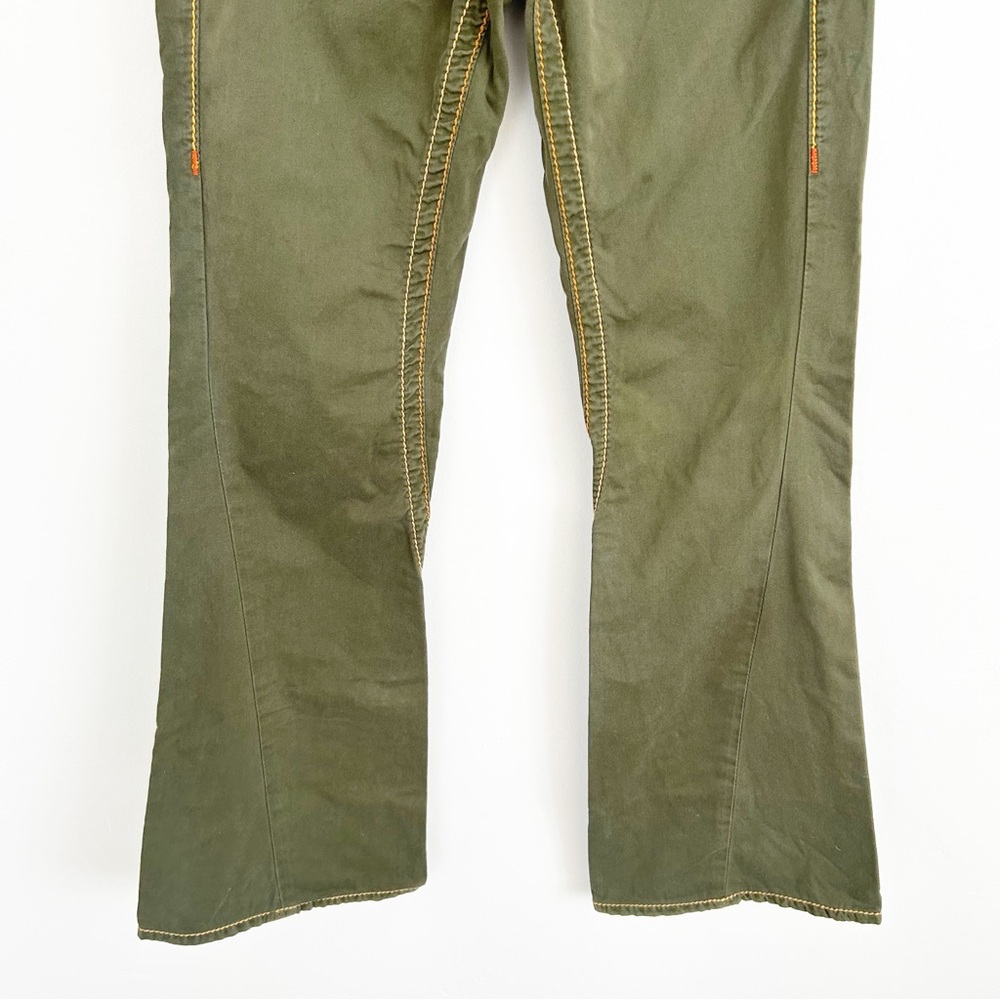 Vintage Y2K True Religion Green Low Rise Bootcut Cotton Pants Size 26 - Picture 4 of 10